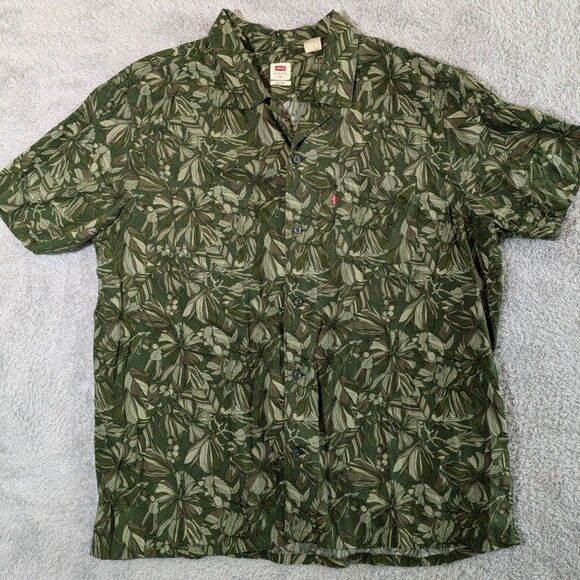LEVI'S Men's XL Button Down Shirt Camper Revere Floral Leaf Print - Picture 1 of 7